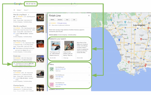 Google showcasing offer content relevant